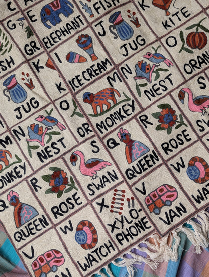 Tapestry Hand Crewel Embroidery ABC - 'Gulal'
