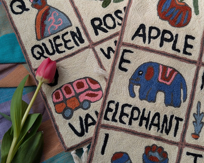 Tapestry Hand Crewel Embroidery ABC - 'Gulal'