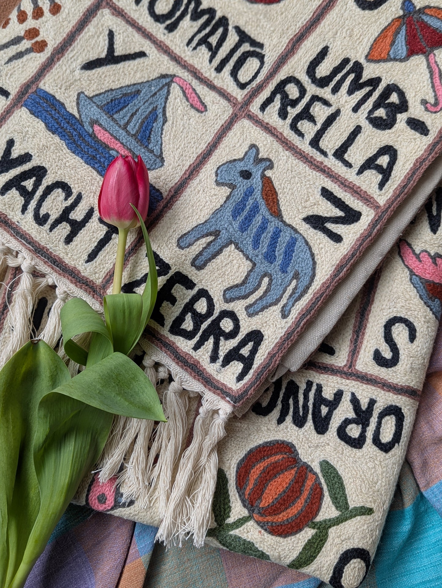 Tapestry Hand Crewel Embroidery ABC - 'Gulal'