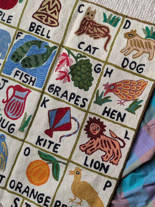 Tapestry Hand Crewel Embroidery ABC - 'Dhaani'