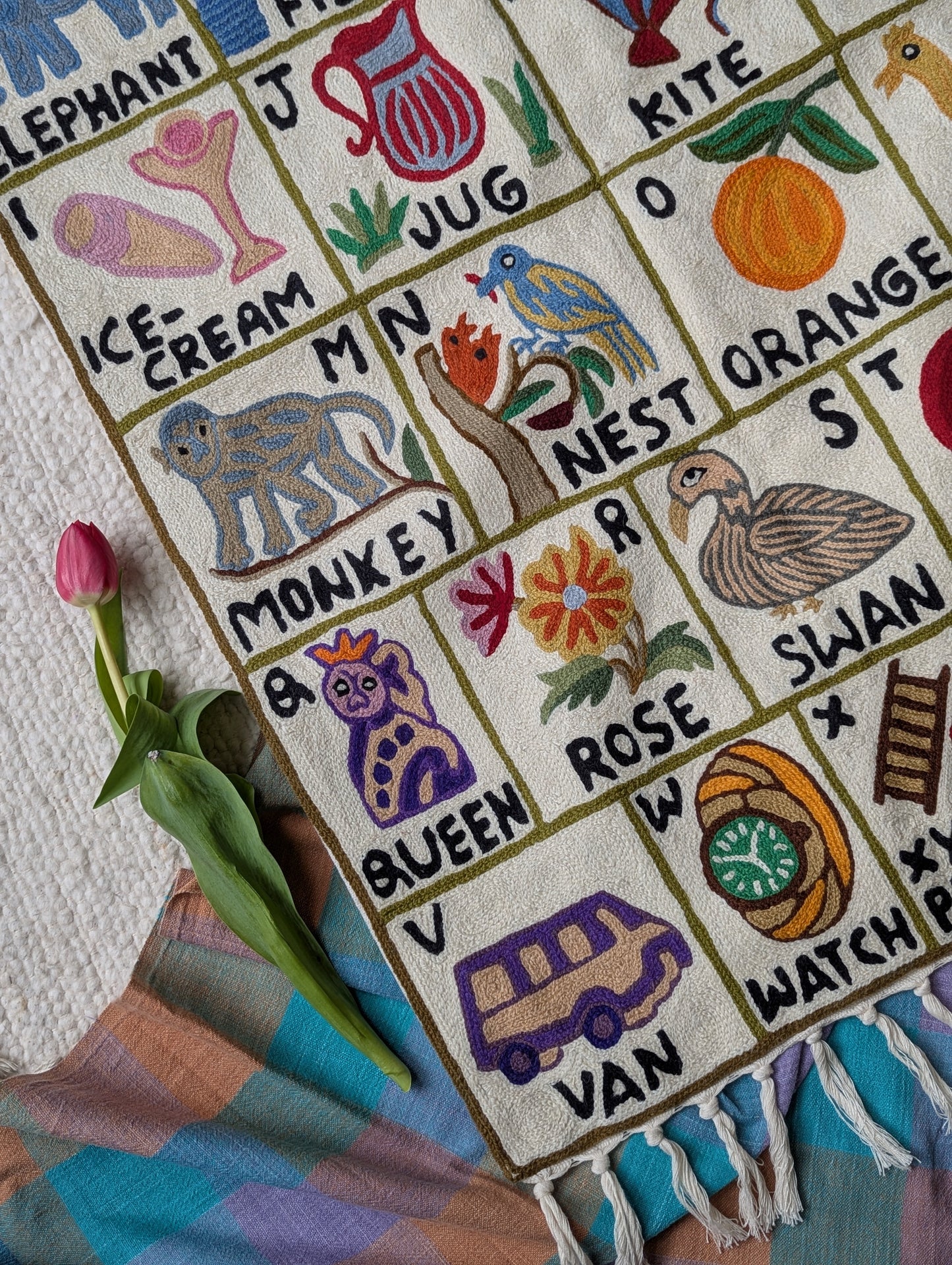 Tapestry Hand Crewel Embroidery ABC - 'Dhaani'