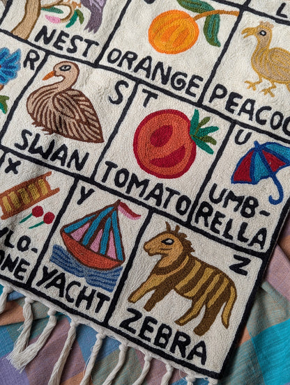 Tapestry Hand Crewel Embroidery ABC - 'Abeer'