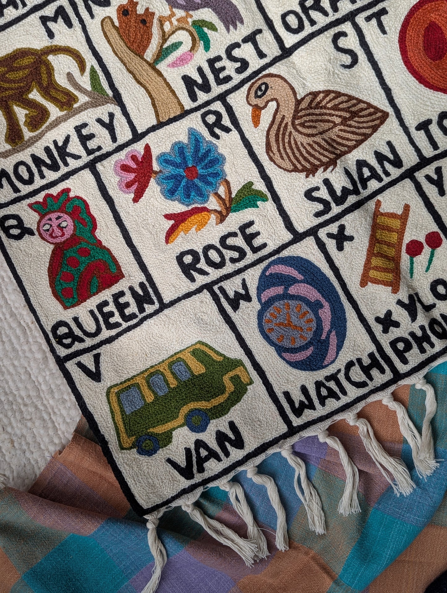 Tapestry Hand Crewel Embroidery ABC - 'Abeer'