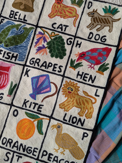 Tapestry Hand Crewel Embroidery ABC - 'Abeer'