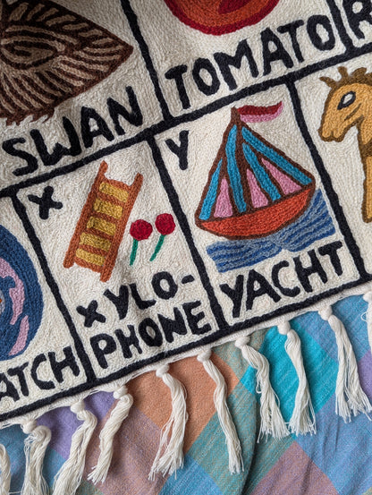 Tapestry Hand Crewel Embroidery ABC - 'Abeer'