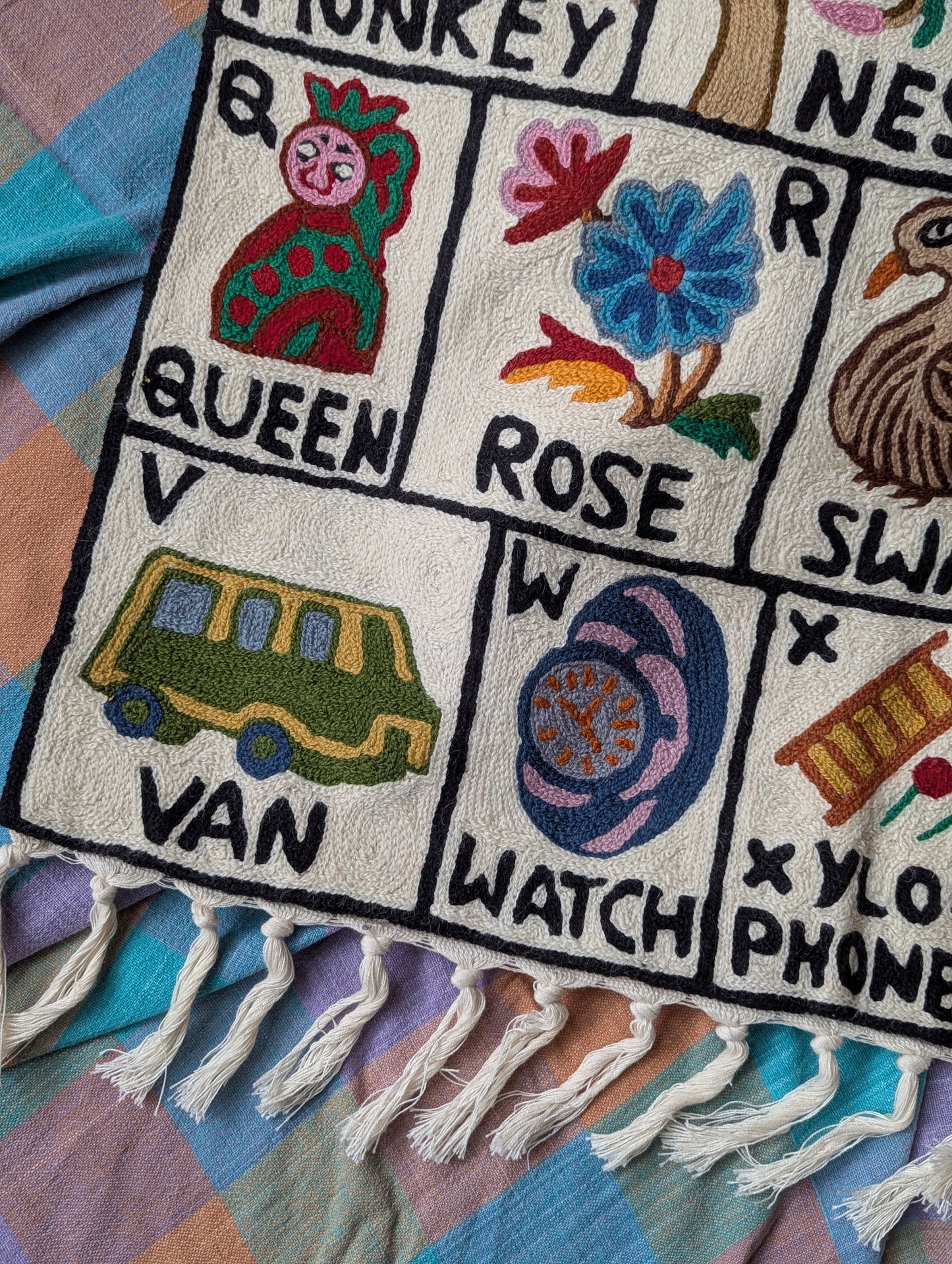 Tapestry Hand Crewel Embroidery ABC - 'Abeer'