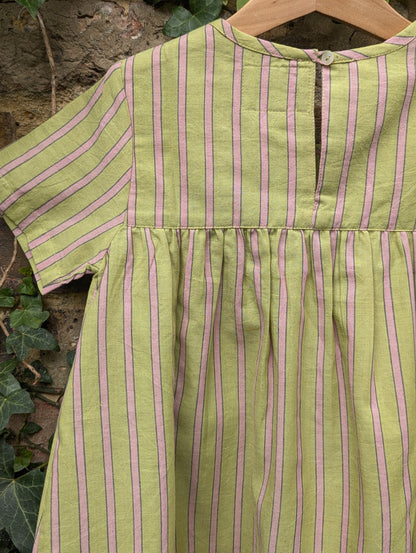 Matcha Stripes Kurma Kids Dresses