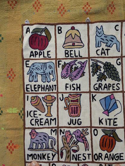Tapestry Hand Crewel Embroidery ABC - 'Chinaar'