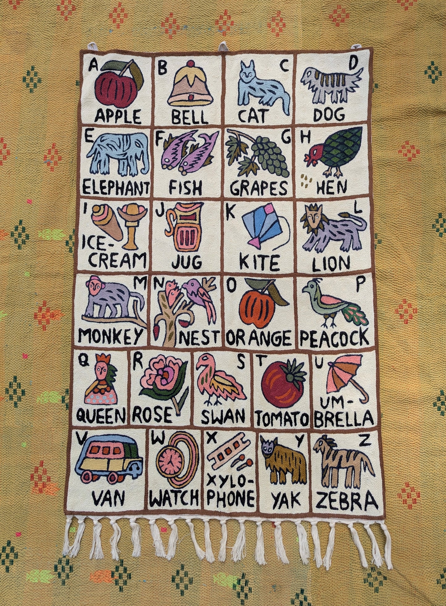Tapestry Hand Crewel Embroidery ABC - 'Chinaar'