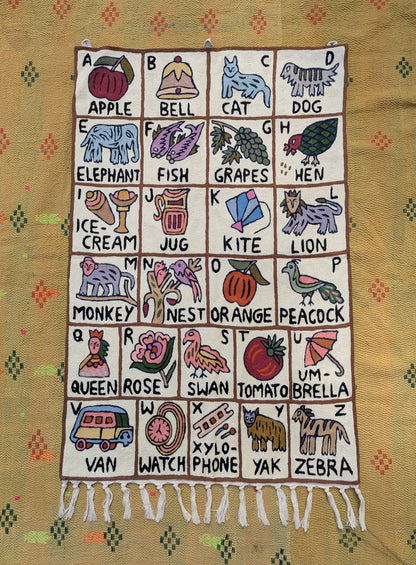Tapestry Hand Crewel Embroidery ABC - 'Chinaar'