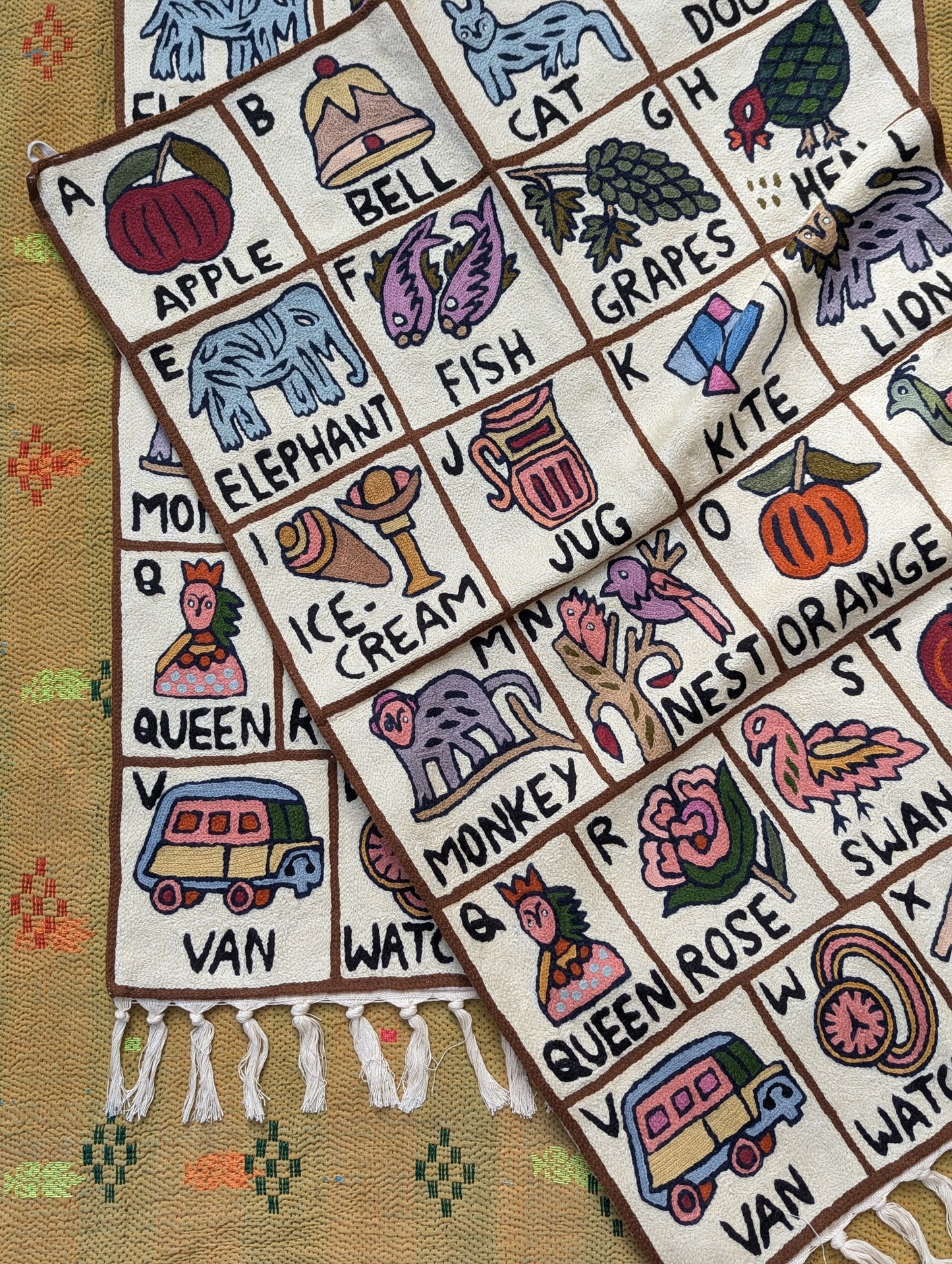 Tapestry Hand Crewel Embroidery ABC - 'Chinaar'