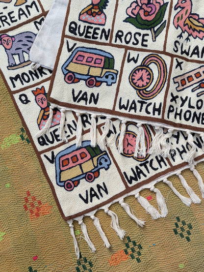Tapestry Hand Crewel Embroidery ABC - 'Chinaar'