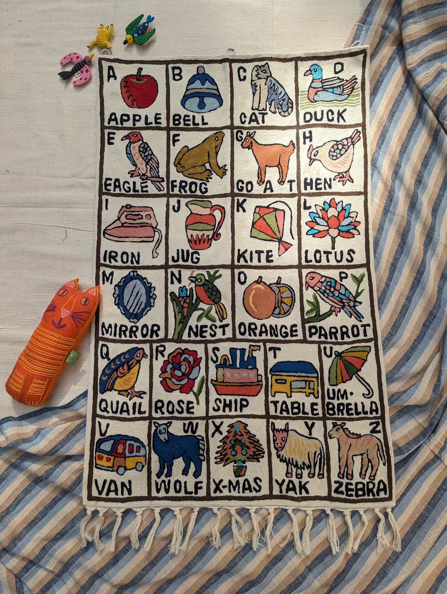 Tapestry Hand Crewel Embroidery ABC - 'Sunehri'