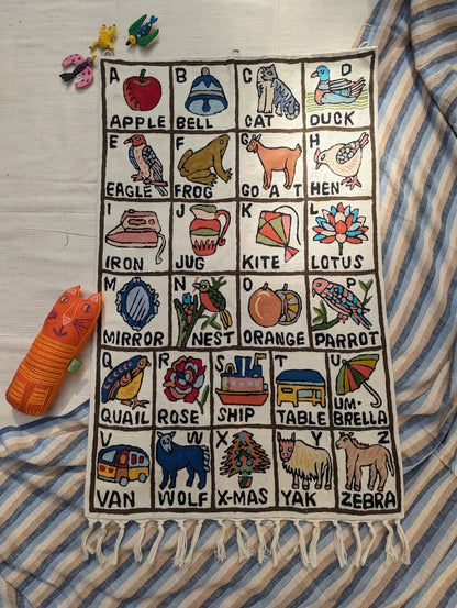 Tapestry Hand Crewel Embroidery ABC - 'Sunehri'