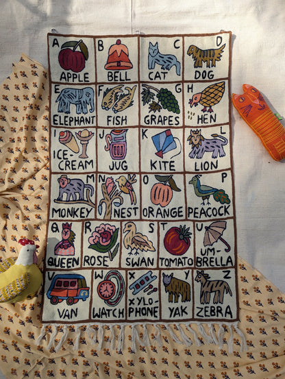 Tapestry Hand Crewel Embroidery ABC - 'Bhuri'