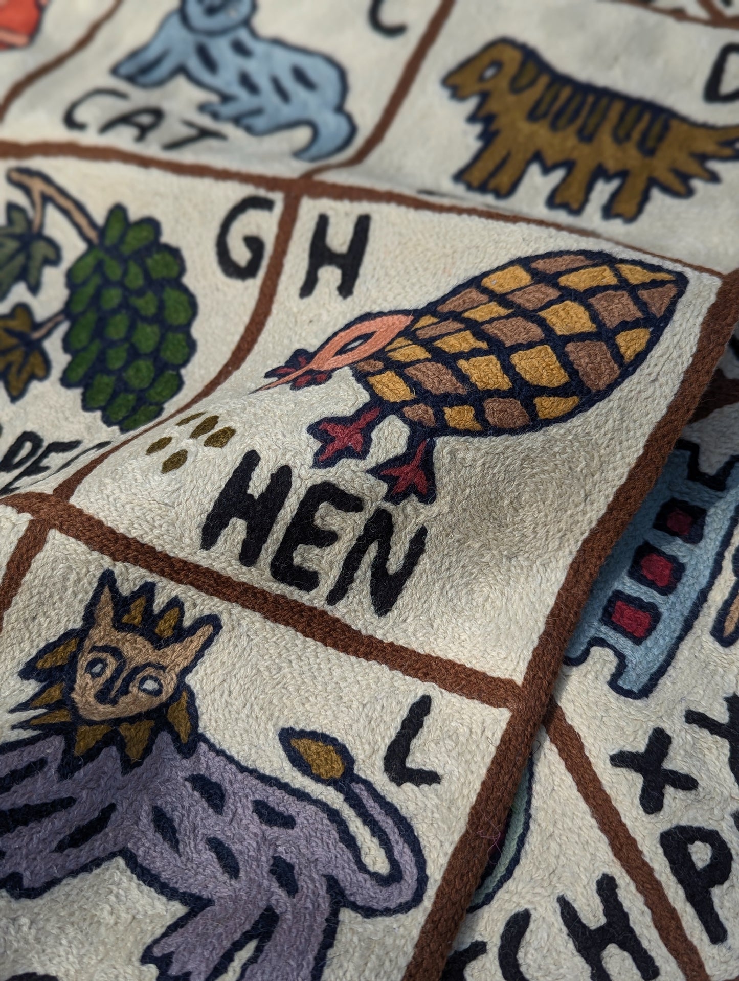Tapestry Hand Crewel Embroidery ABC - 'Bhuri'