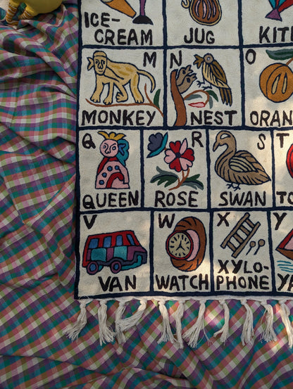 Tapestry Hand Crewel Embroidery ABC - 'Nila'