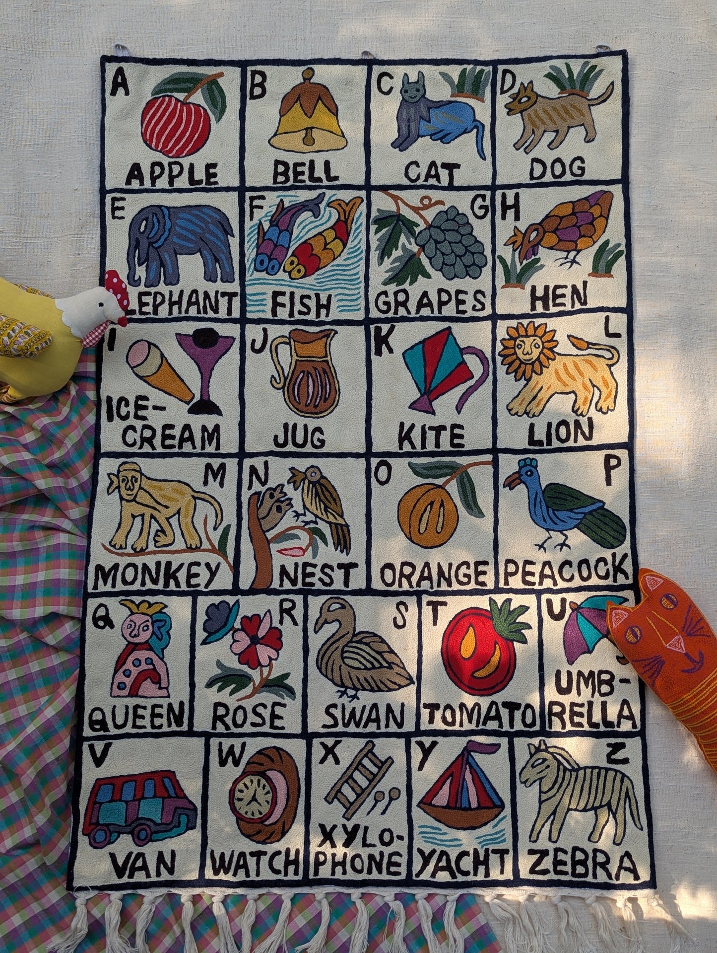 Tapestry Hand Crewel Embroidery ABC - 'Nila'