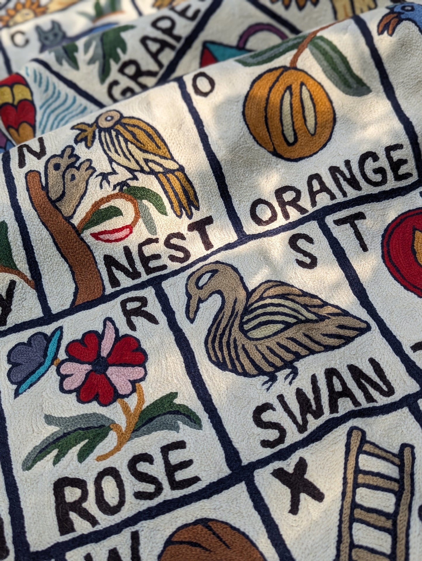 Tapestry Hand Crewel Embroidery ABC - 'Nila'