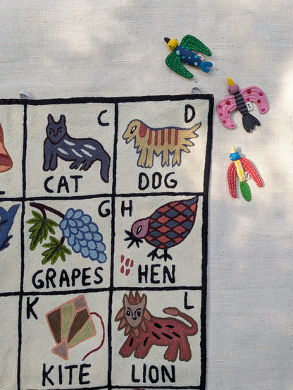 Tapestry Hand Crewel Embroidery ABC - 'Leela'