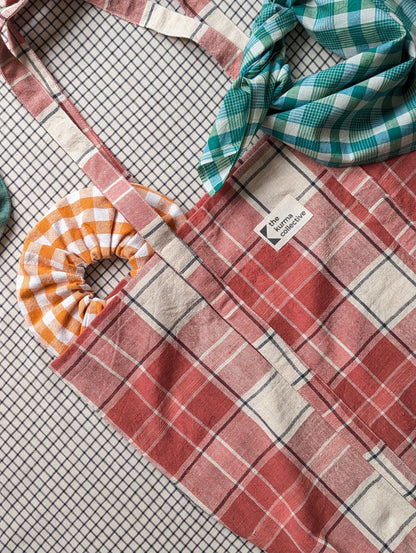 Everyday Bags - Coral Checks