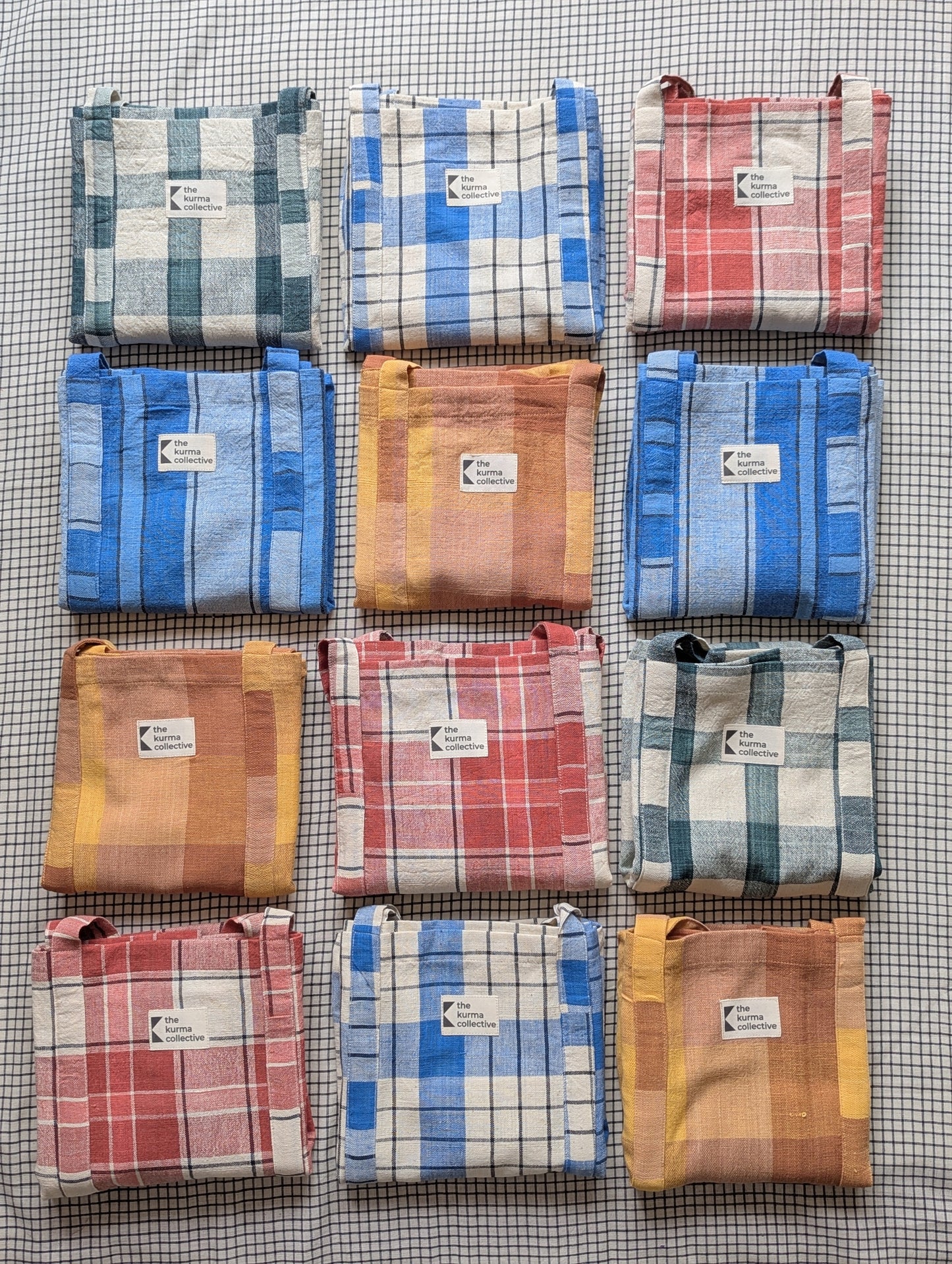 Everyday Bags - Blue/Ecru Checks