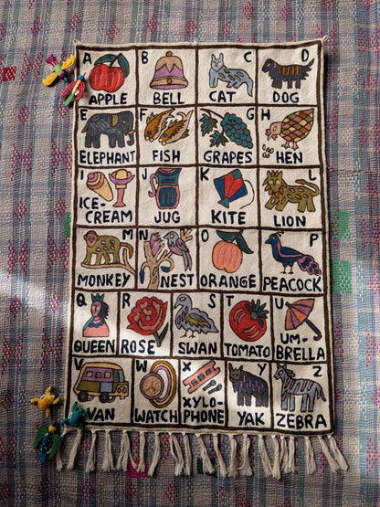 Tapestry Hand Crewel Embroidery ABC - 'Bhuri-B'