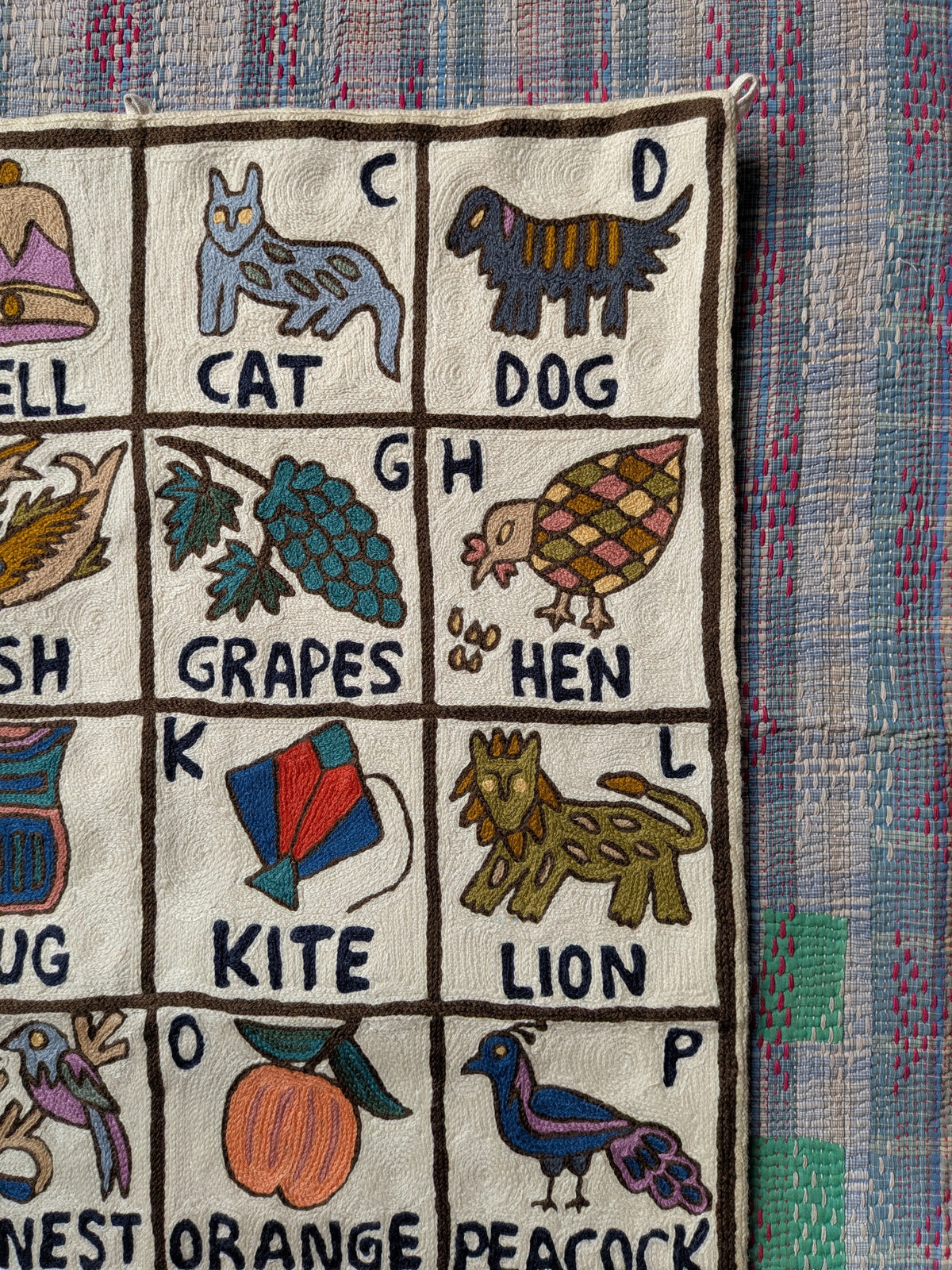 Tapestry Hand Crewel Embroidery ABC - 'Bhuri-B'