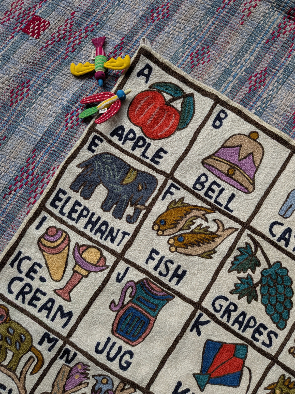 Tapestry Hand Crewel Embroidery ABC - 'Bhuri-B'