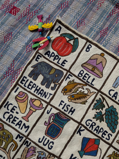 Tapestry Hand Crewel Embroidery ABC - 'Bhuri-B'