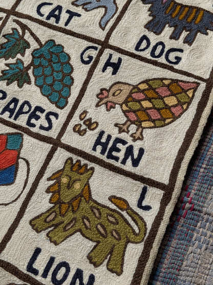 Tapestry Hand Crewel Embroidery ABC - 'Bhuri-B'
