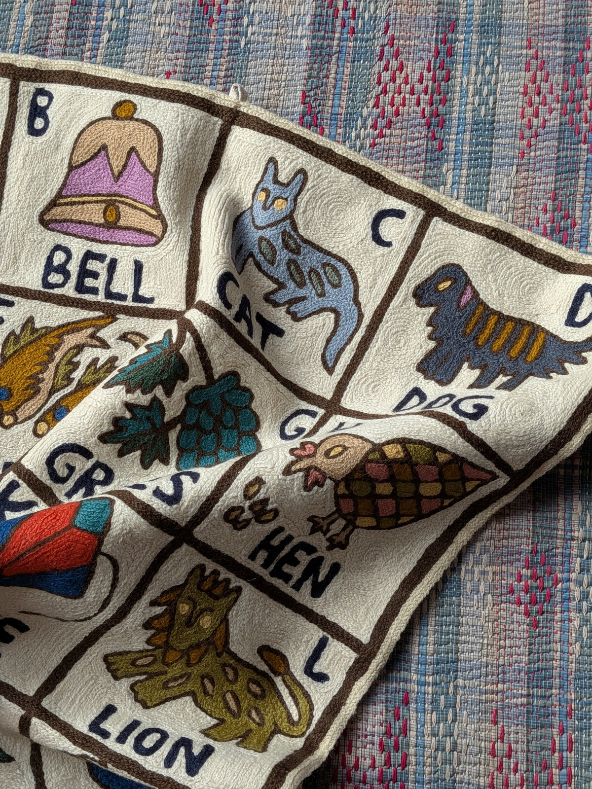Tapestry Hand Crewel Embroidery ABC - 'Bhuri-B'