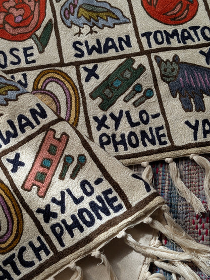 Tapestry Hand Crewel Embroidery ABC - 'Bhuri-B'